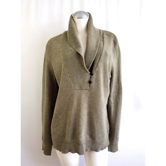 Ralph Lauren Sweaters - Ralph Lauren Size XL Collared Sweater Green
